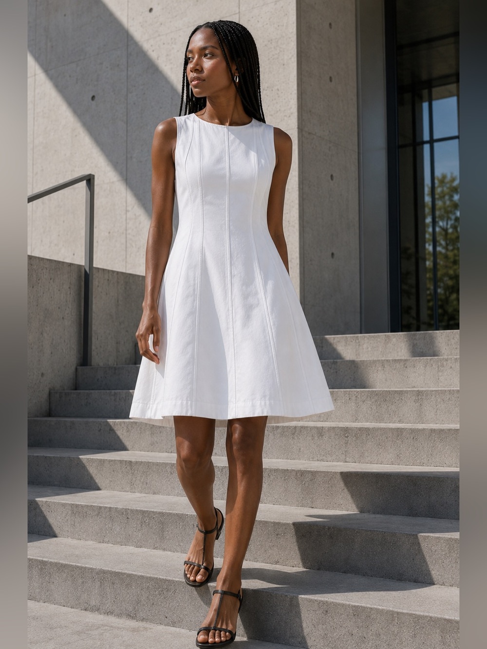 Madewell White Rylee A-Line Mini Dress Cotton Poplin NWT 2 #2735 - Picture 1 of 10